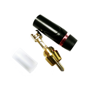 Ficha RCA Macho metálica/preta anel Vermelho-Master Audio