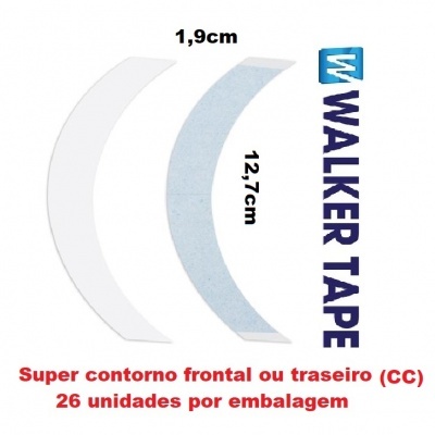 Walker Tape, Lace Front, Tiras pré-cortadas, contorno gigante  (CC) adequado sistemas capilares em lace (rede) 24 unidades