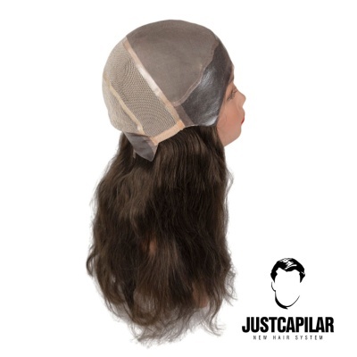 Prótese capilar feminina modelo Diana, base híbrida, cabelo humano, várias cores disponíveis