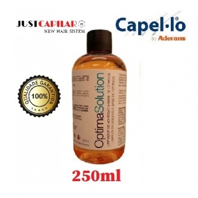 Removedor OPTIMA SOLUTION 250 ml, para remoção de resíduos na pele e sistema capilar (todos os tipos de colas).