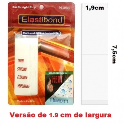 Pacote de fita adesiva Elastibond com 36 tiras com texto destacado na embalagem em fundo laranja