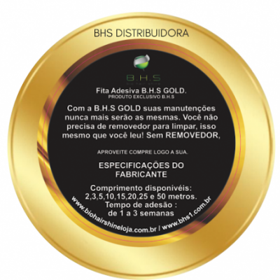 Fita Gold , não derrete, não mela, para sistemas capilares em Micro-pele ou com contornos em silicone  - 20Mts, 2,5 cm de largura.