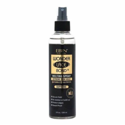 Ebin Wonder lace bond Lace Melt spray Extreme firm hold supreme (250 ml)