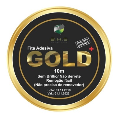 Fita Gold , não derrete, não mela, para sistemas capilares em Micro-pele ou com contornos em silicone - 10 Mts, 2,5 cm de largura.