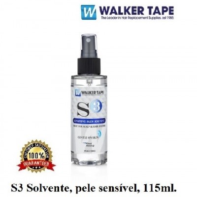 Walker Tape, S3, pele sensível, 115ml, para remoção de resíduos na pele e sistemas capilares (todos os tipos de colas).
