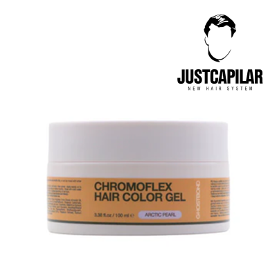 Gel de coloração capilar CHROMOFLEX em embalagem branca e laranja