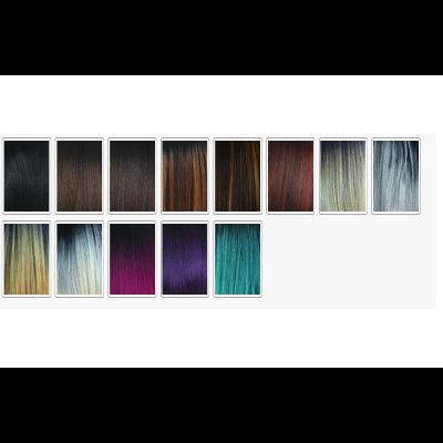 Amostras de fios de cabelo em várias cores e texturas