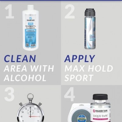 Instruções para usar MaxHold SPORT com imagens dos produtos e texto em inglês