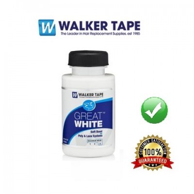 Walker Tape, Great White, 100ml, cola branca a base de água para próteses capilares.