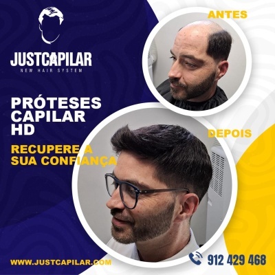 Prótese capilar Lace/rede com colocação e corte.