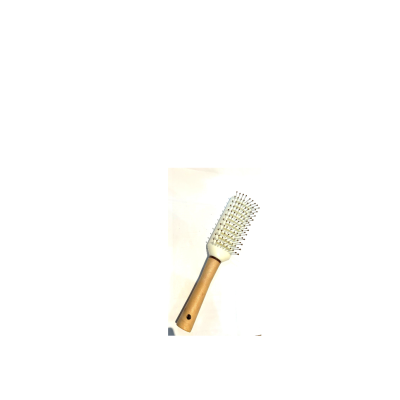 Escova branca retangular  com cabo de madeira