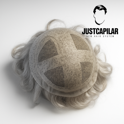 Prótese capilar Hibrida M-pele 0.06 + French lace - Várias cores disponíveis