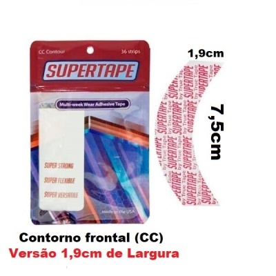 True-Tape - Supertape, fitas pré-cortadas para sistemas capilares em lace ou Micro-pele - contorno (CC) - 1,9cm - 36 unids.