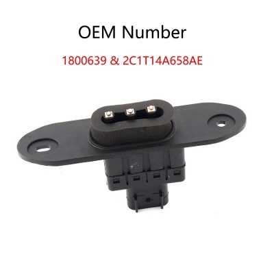 Componente elétrico automóvel preto com conectores e texto OEM Number