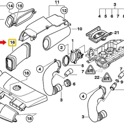 Tudo entrada ar BMW E90 E91 7795284