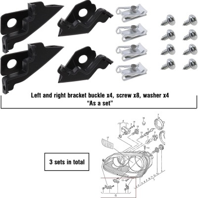 Conjunto de reparação de faróis 6R0998225 6R0998226  Polo 2009-2017
