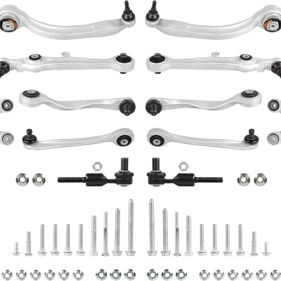 Conjunto de braços de suspensão de automóvel com parafusos e porcas