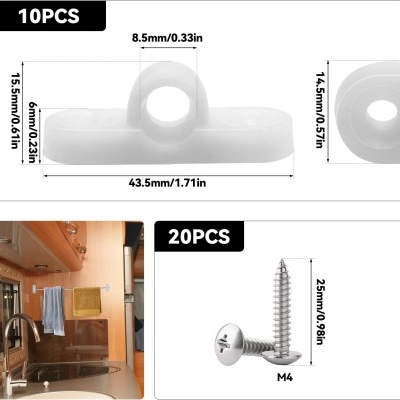 Conjunto de 10 ilhoses para toldos para carnaval e caravana com 20 parafusos