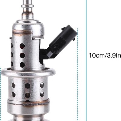 Componente metálico cilíndrico com conector preto e dimensões 10cm x 5cm