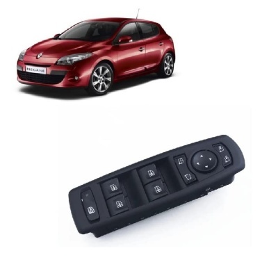 Comando de janela elétrica preto e carro vermelho Renault Megane
