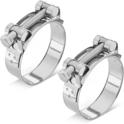 Par de abraçadeiras metálicas reguláveis com parafuso de aperto