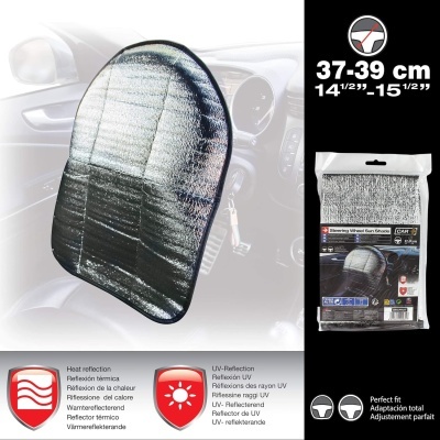 Protetor solar para volante de carro com diâmetros de 37 a 39 cm