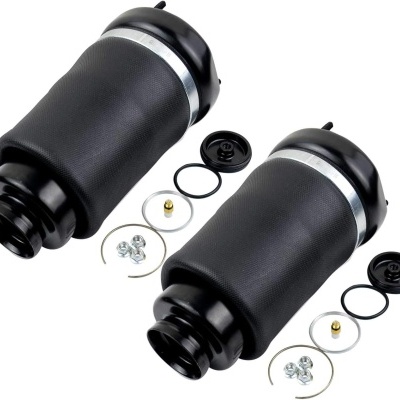 Amortecedores de suspensão pneumática pretos com peças pequenas