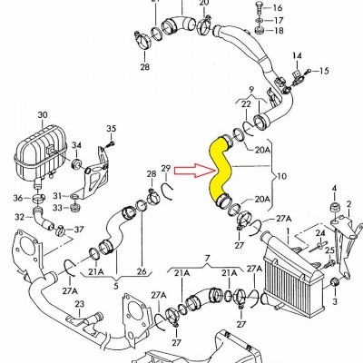 Tubo Intercooler  Vw Volkwagen Passat Tdi Skoda 3b0145834n