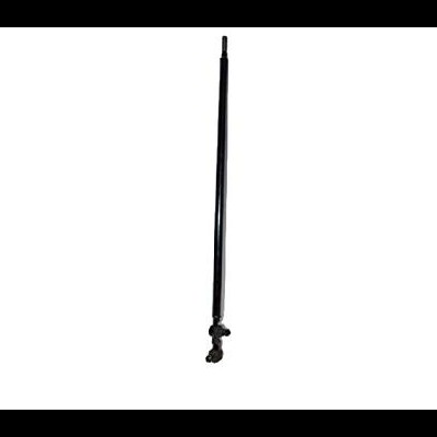 Barra telescópica preta em metal com conexão articulada.