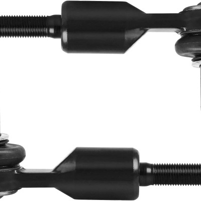 Conjunto de duas peças pretas metálicas com roscas e borracha