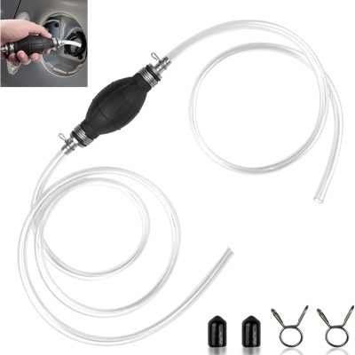Bomba manual de combustível, bomba de silicone com 2 M mangueiras para gasolina, óleo, água