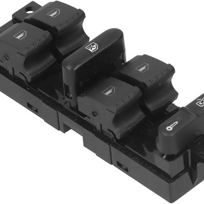 Painel de comandos para vidros elétricos e trancamento central de carro em plástico preto