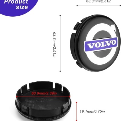 Tampas centrais jantes Volvo 64mm