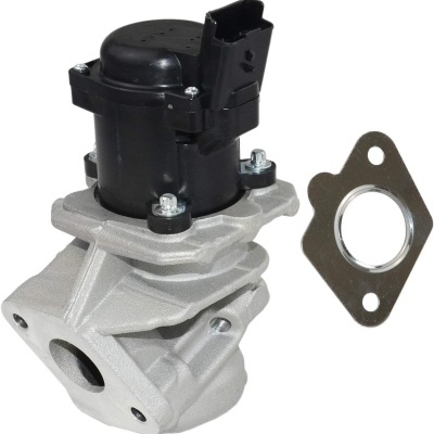 Válvula EGR automóvel com junta metálica em fundo branco