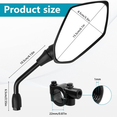 Espelhos retrovisores moto motorizada scooter homologados