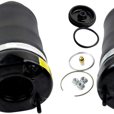 Dois sacos de suspensão a ar pretos com acessórios