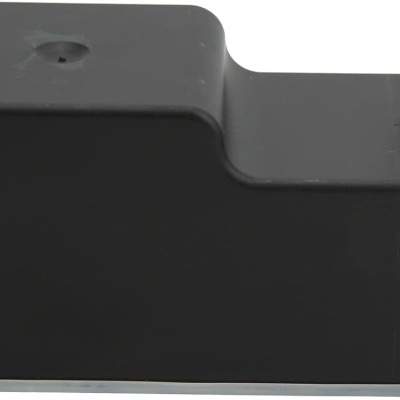 Peça eletrónica preta de plástico com conexão elétrica e parafusos