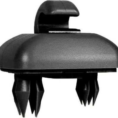 Clip plástico preto com garras e gancho