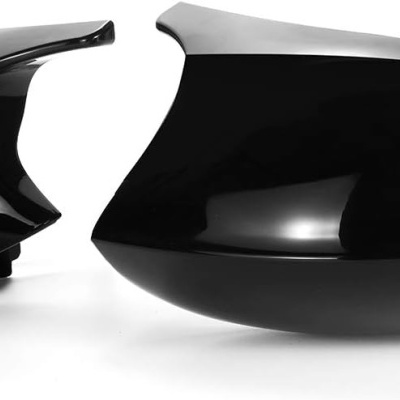 Capas de retrovisores laterais de carro pretas com acabamento brilhante