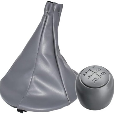 Capa para alavanca de câmbio e manípulo cinza com indicações de marcha