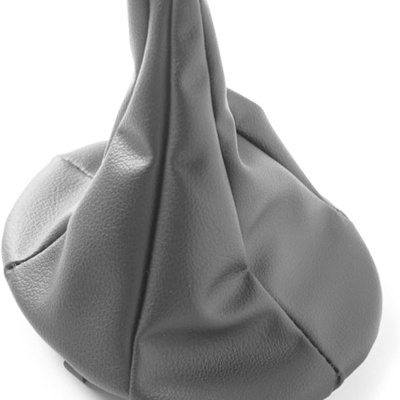 Suporte redondo para bolas cinzento de couro em fundo branco