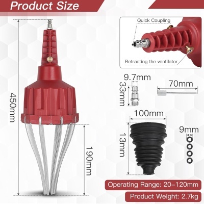 Expansor pneumático para foles roda Universal