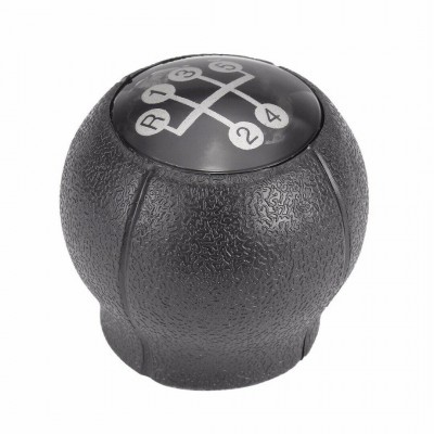 Pomo de caixa de velocidades manual preto com indicação das mudanças