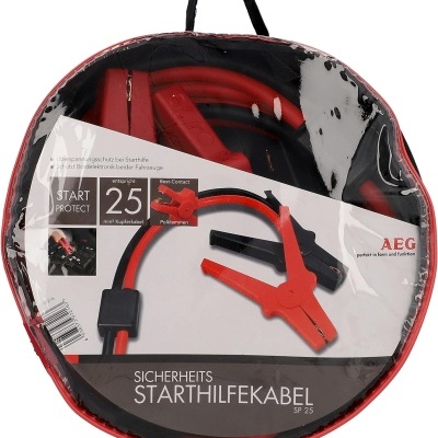 Cabos bateria de ajuda de arranque "Alu-Tec", para 12 volts e 24 volts, em saco de armazenamento com DIN 72553