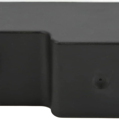 Módulo eletrônico preto retangular com abas de fixação e conetor oval