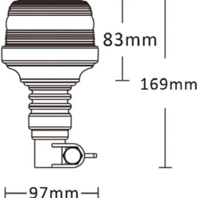 Rotativo de sinalização flexível espcho · Homologado R65 · LED · Trator, carro e camião · Funcionamento 9 a 30 V · Emergência âmbar