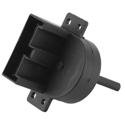 Interruptor ou sensor preto com base circular e abas para fixação