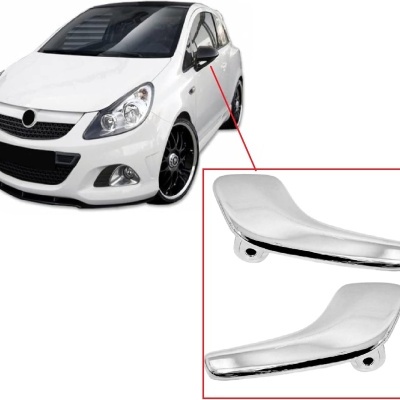 Manípulo de porta cromado prateado ambos os lados Corsa D (2006-2014) (2 unidades)