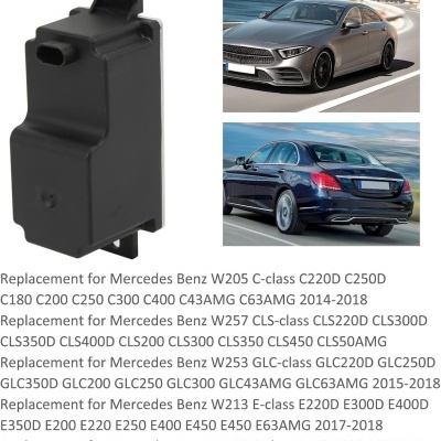 Peça preta de substituição para Mercedes Benz ao lado de carros Mercedes Benz W205 e CLS-class