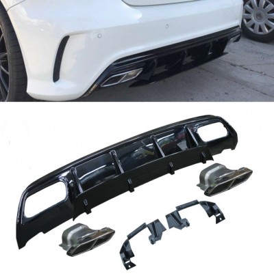 Kit Difusor Spoiler parachoques traseiro Mercedes Class A W175 A45 AMG Sport Edition Kit Difusor Spoiler parachoques traseiro Mercedes Class A W175 A45 AMG Sport Edition
